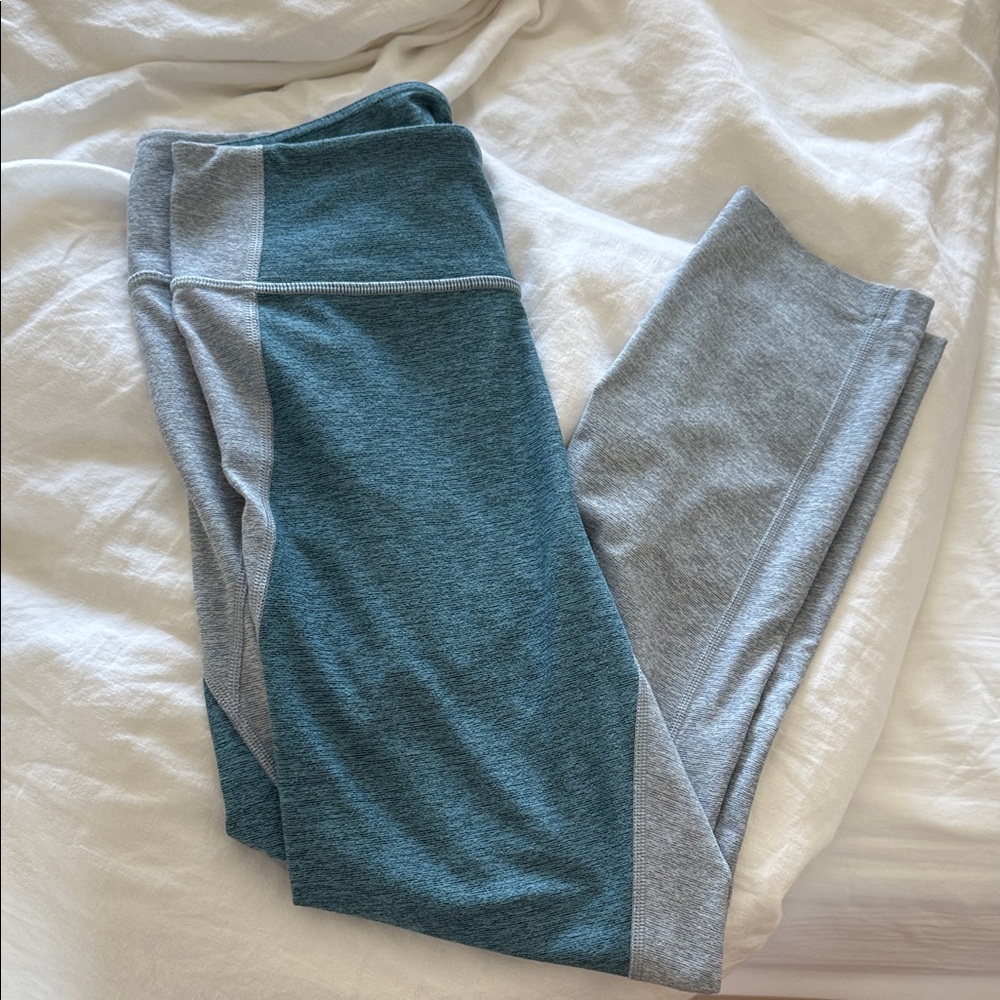 Outdoor Voices Teal and Gray Leggings